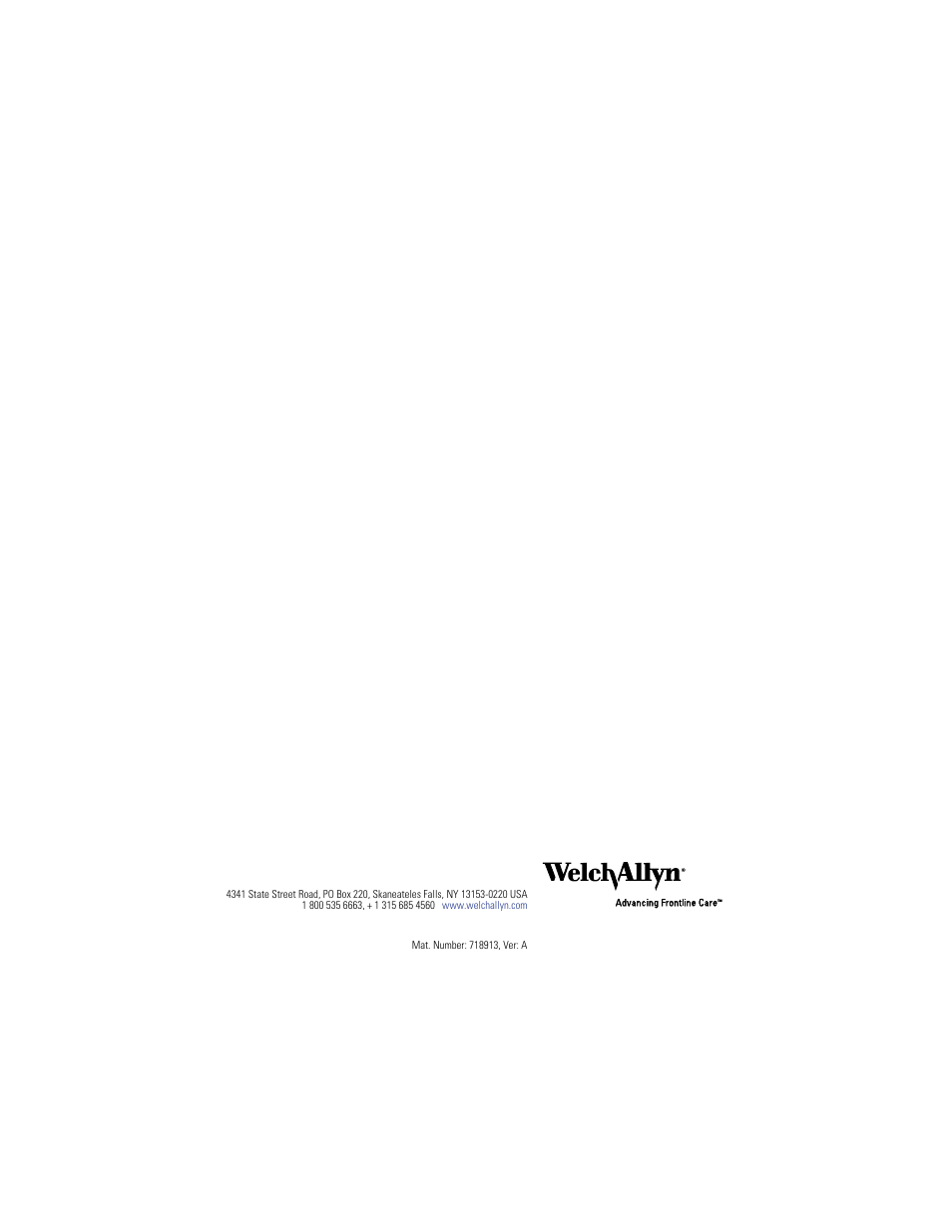 Welch Allyn KleenSpec 790 Series Cordless Illumination System - User Manual User Manual | Page 32 / 32