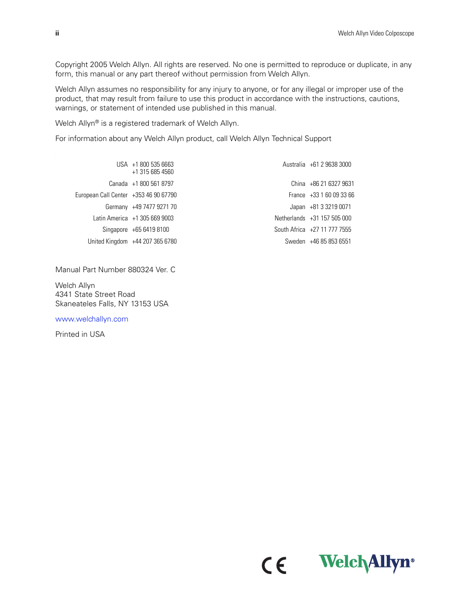 Welch Allyn Video Colposcope - User Manual User Manual | Page 4 / 48