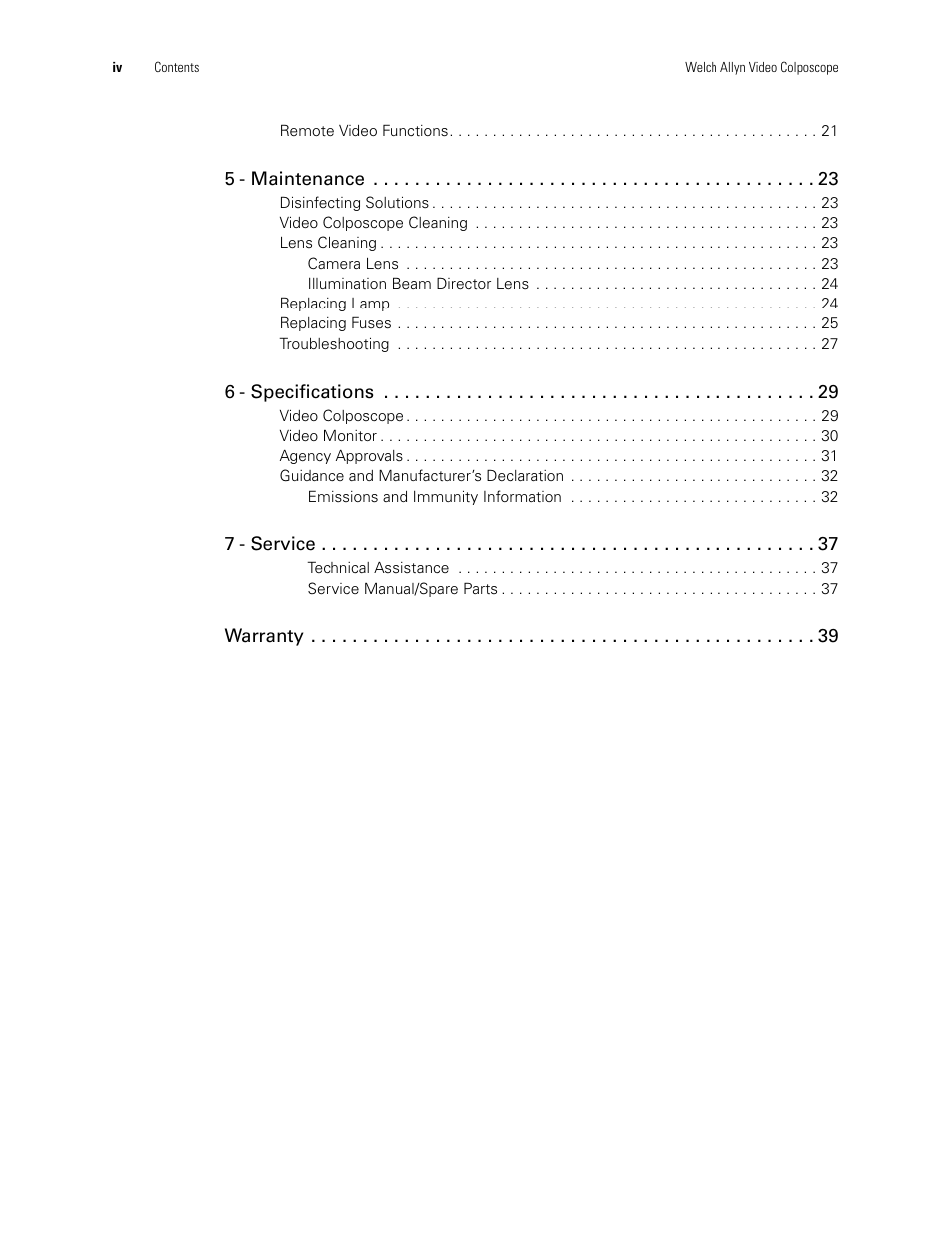 Welch Allyn Video Colposcope - User Manual User Manual | Page 6 / 48