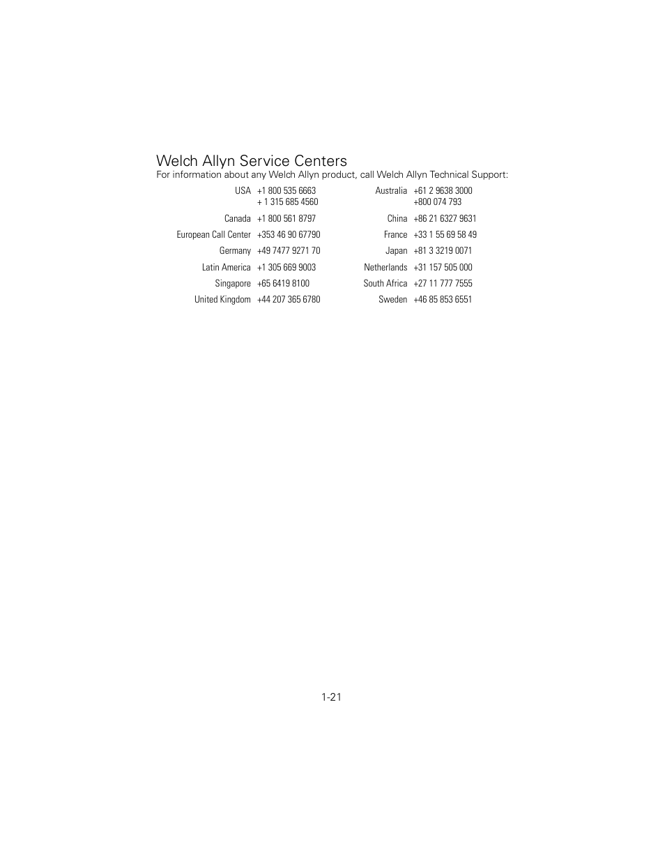 Welch allyn service centers | Welch Allyn 6V Power Supply, Rectal Light Handle - User Manual User Manual | Page 24 / 240