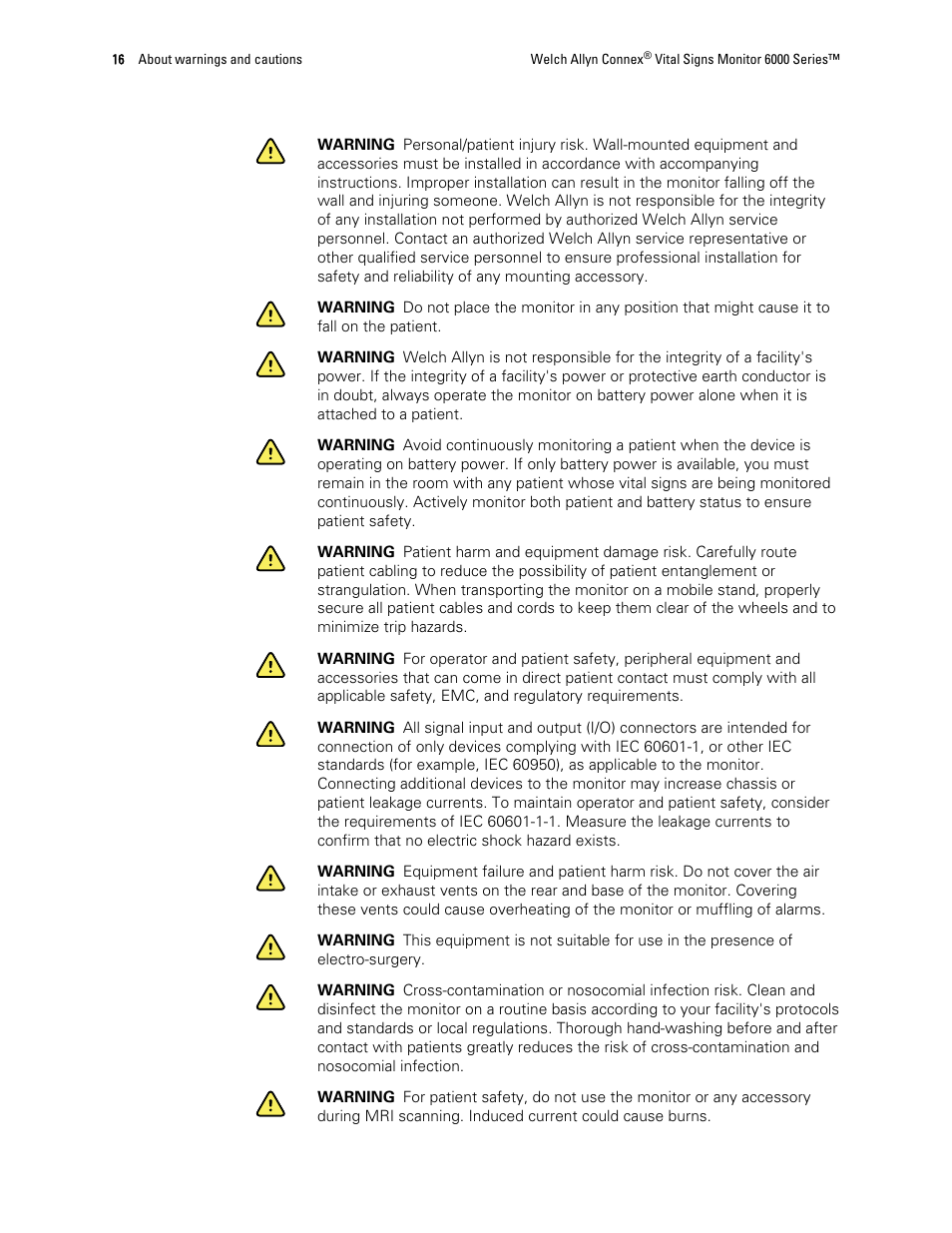 Welch Allyn 6000 Series Connex Vital Signs Monitor - User Manual User Manual | Page 22 / 245