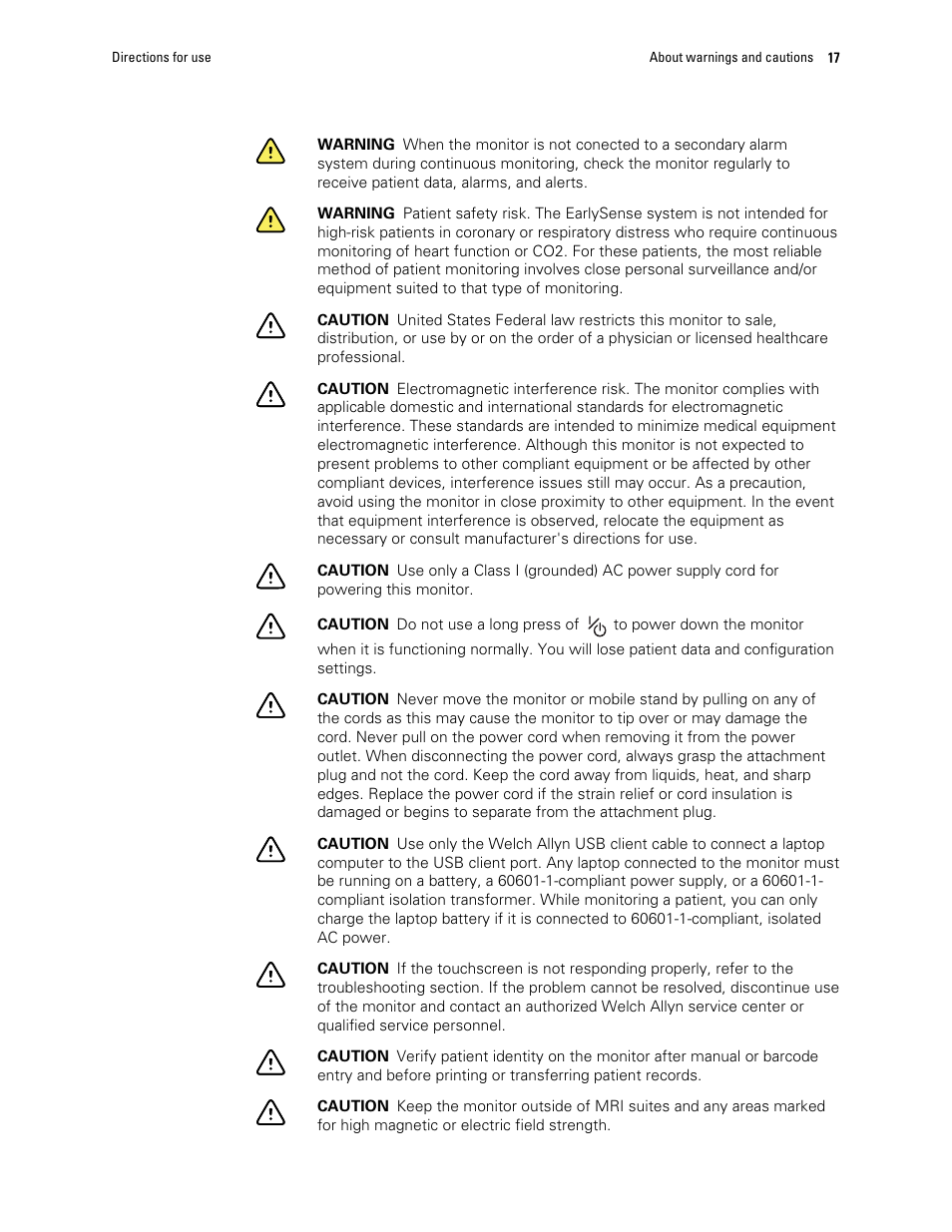 Welch Allyn 6000 Series Connex Vital Signs Monitor - User Manual User Manual | Page 23 / 245