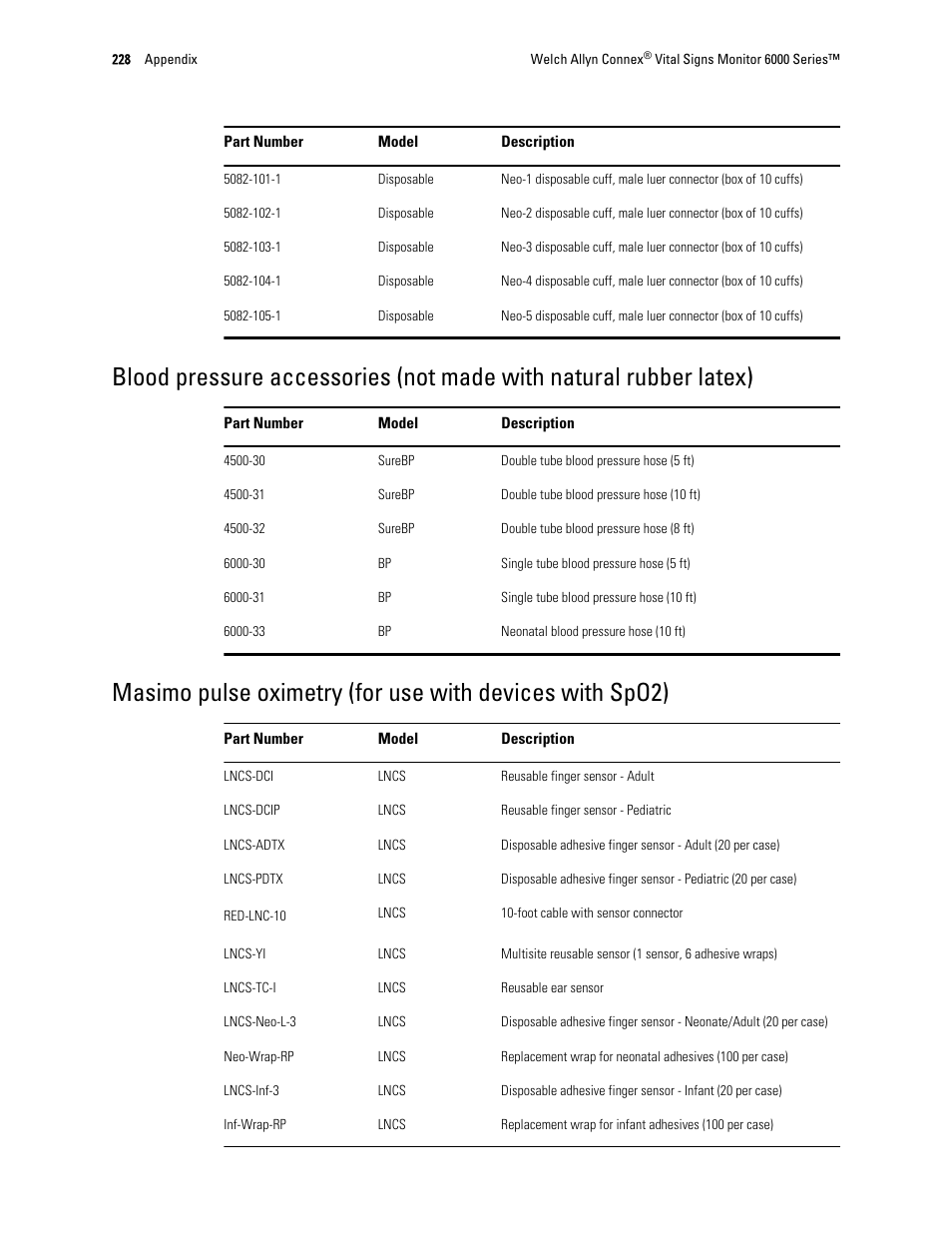 Welch Allyn 6000 Series Connex Vital Signs Monitor - User Manual User Manual | Page 234 / 245
