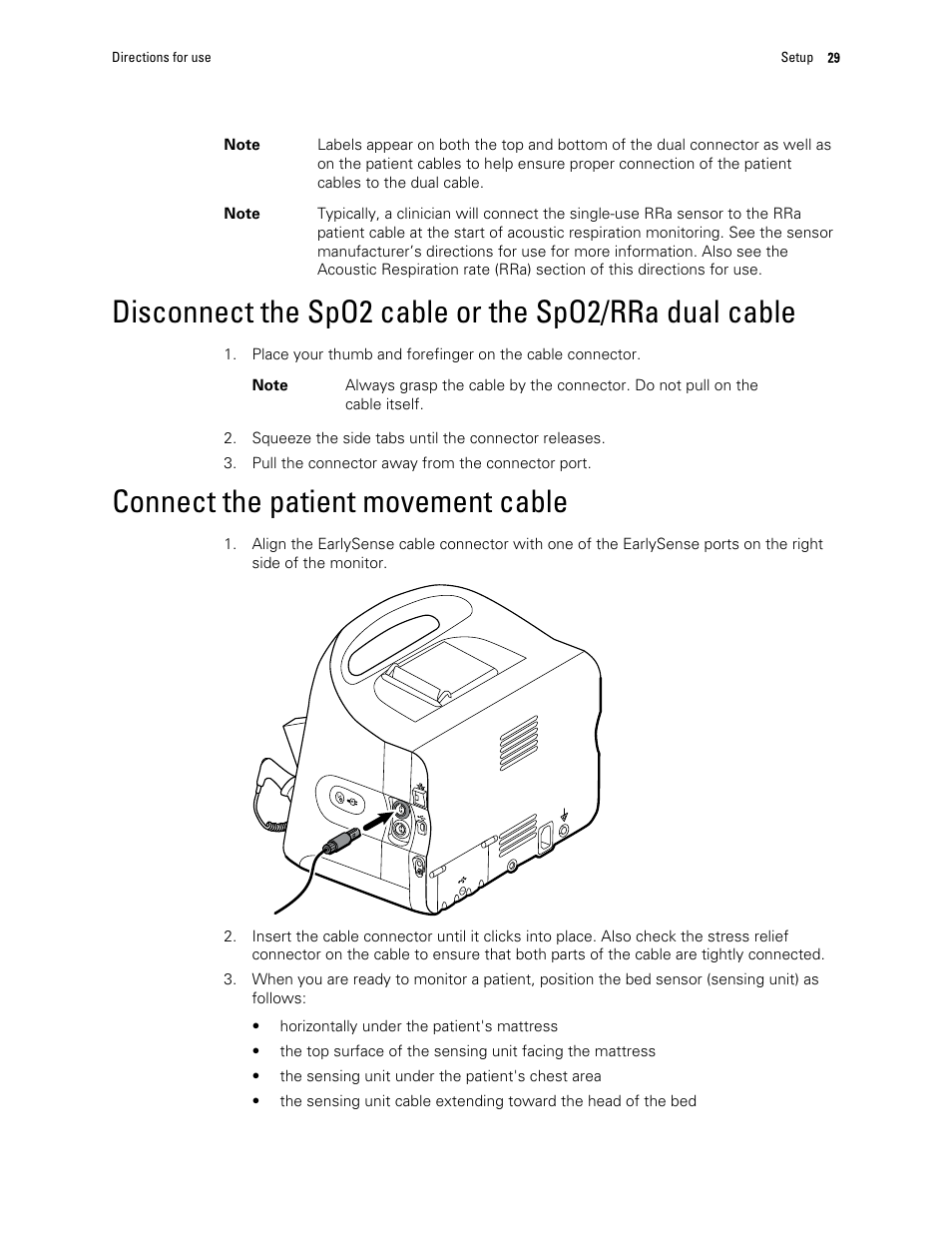 Connect the patient movement cable | Welch Allyn 6000 Series Connex Vital Signs Monitor - User Manual User Manual | Page 35 / 245