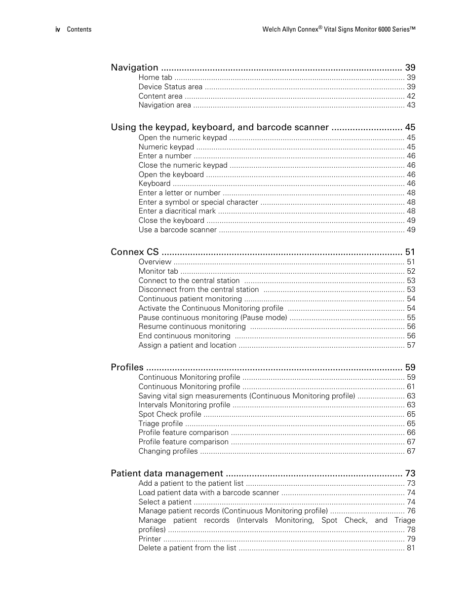 Welch Allyn 6000 Series Connex Vital Signs Monitor - User Manual User Manual | Page 4 / 245