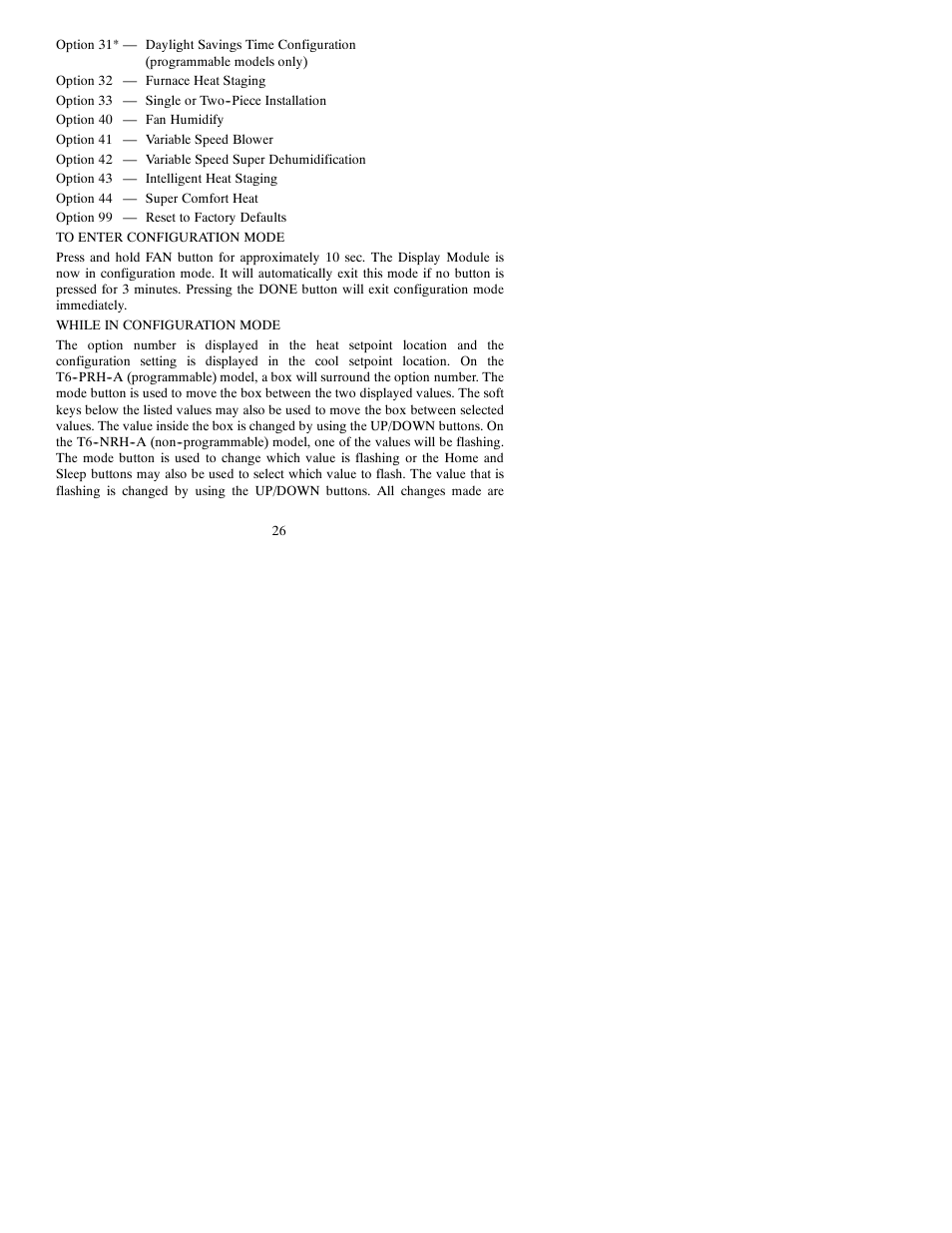 Bryant Thermidistat T6-PRH-A User Manual | Page 26 / 84