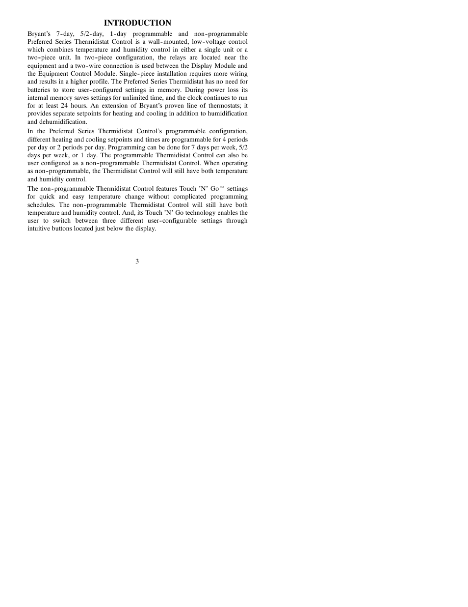Introduction | Bryant Thermidistat T6-PRH-A User Manual | Page 3 / 84