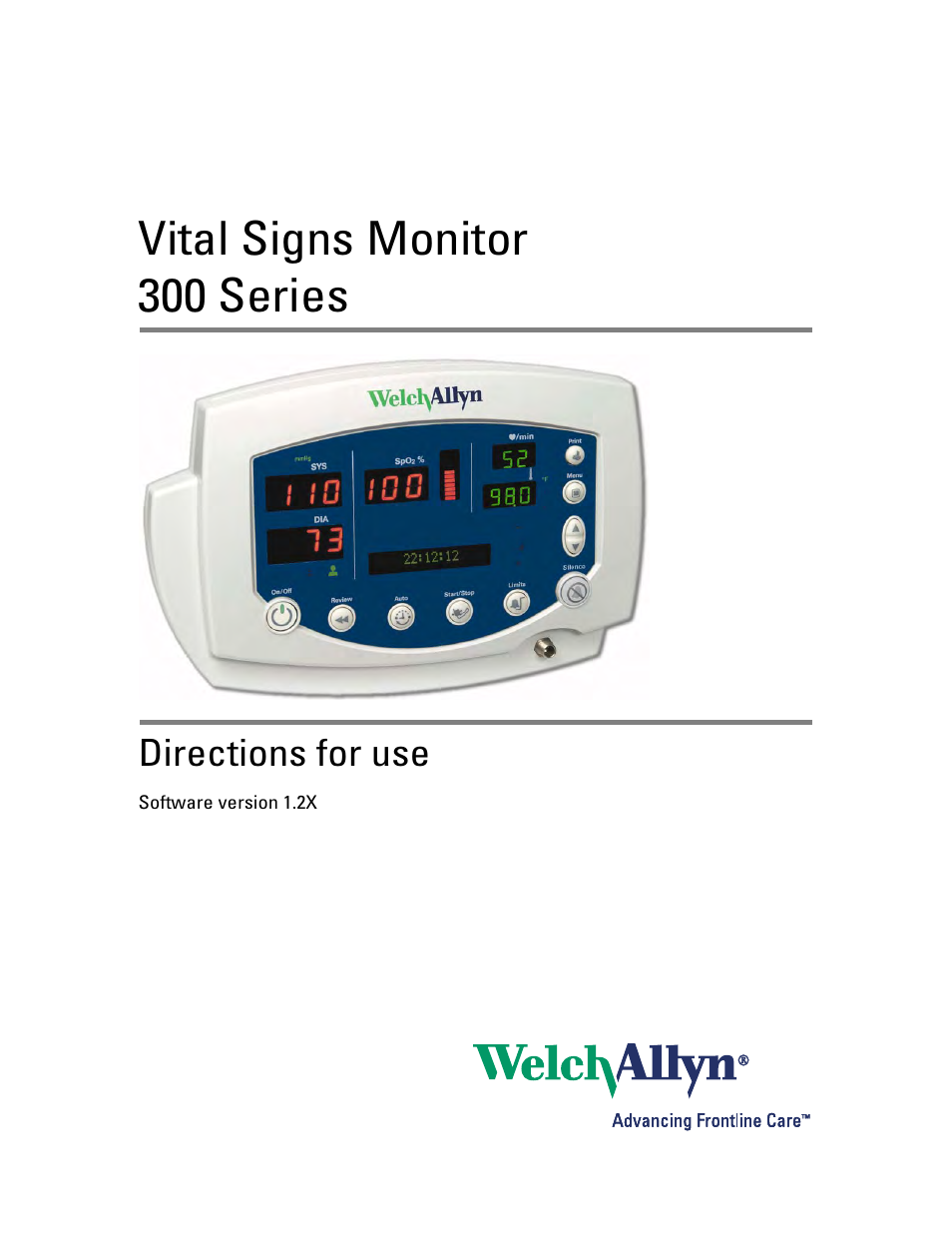 Welch Allyn 300 Series Vital Signs Monitor - User Manual User Manual | 86 pages