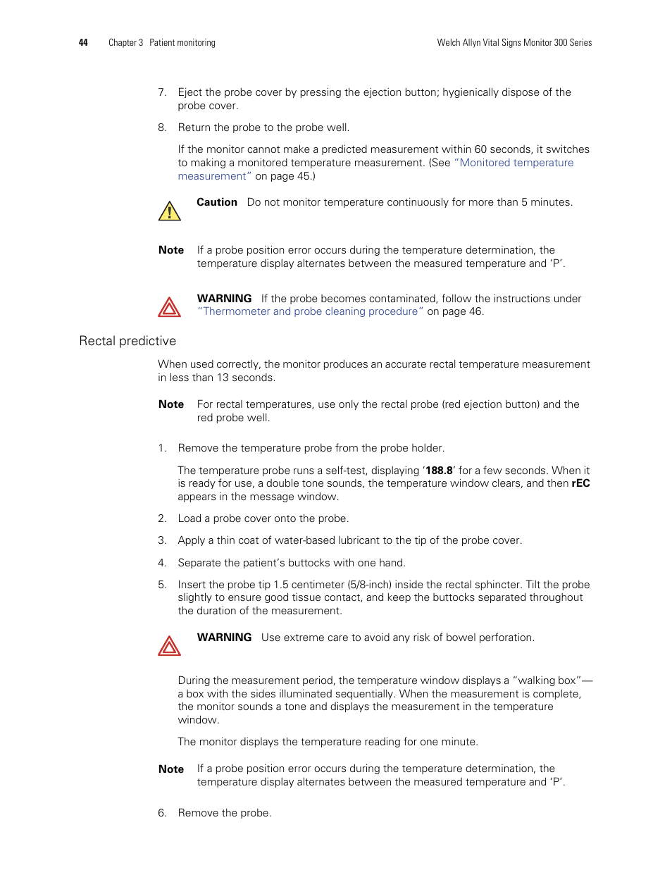 Welch Allyn 300 Series Vital Signs Monitor - User Manual User Manual | Page 48 / 86