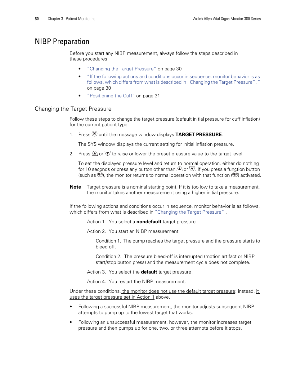 Nibp preparation | Welch Allyn 300 Series Vital Signs Monitor - User Manual User Manual | Page 34 / 90