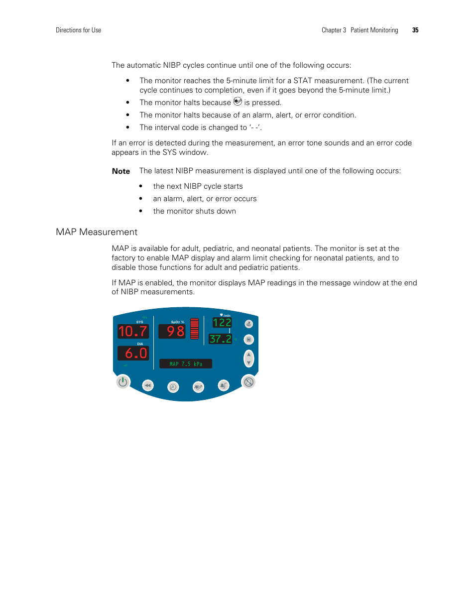 Map measurement | Welch Allyn 300 Series Vital Signs Monitor - User Manual User Manual | Page 39 / 90