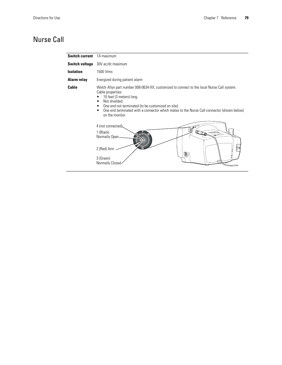 Nurse call | Welch Allyn 300 Series Vital Signs Monitor - User Manual User Manual | Page 83 / 90