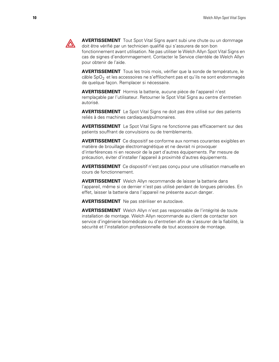 Welch Allyn Spot Vital Signs - User Manual User Manual | Page 18 / 74