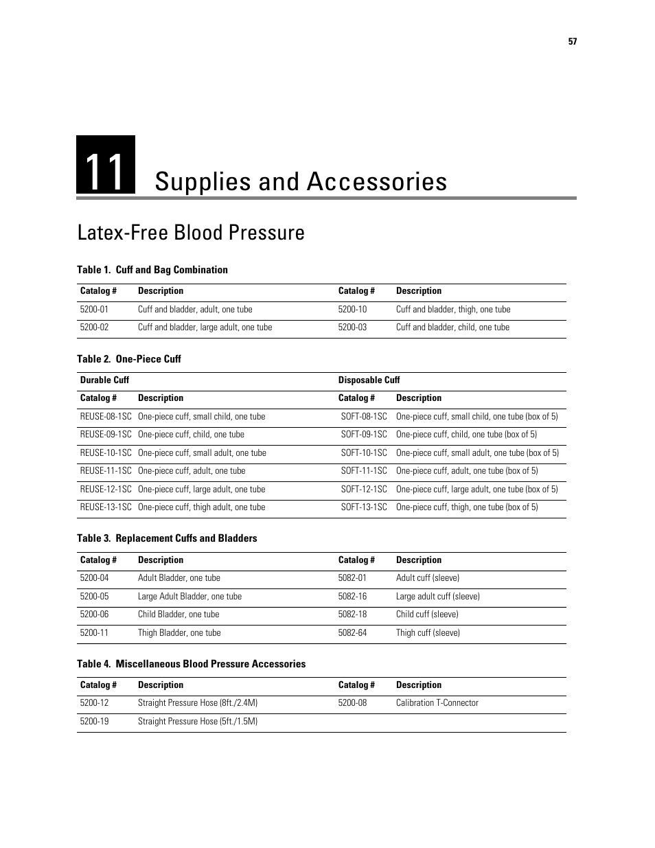 Supplies and accessories, Latex-free blood pressure, 11 - supplies and accessories | Welch Allyn Spot Vital Signs - User Manual User Manual | Page 65 / 74