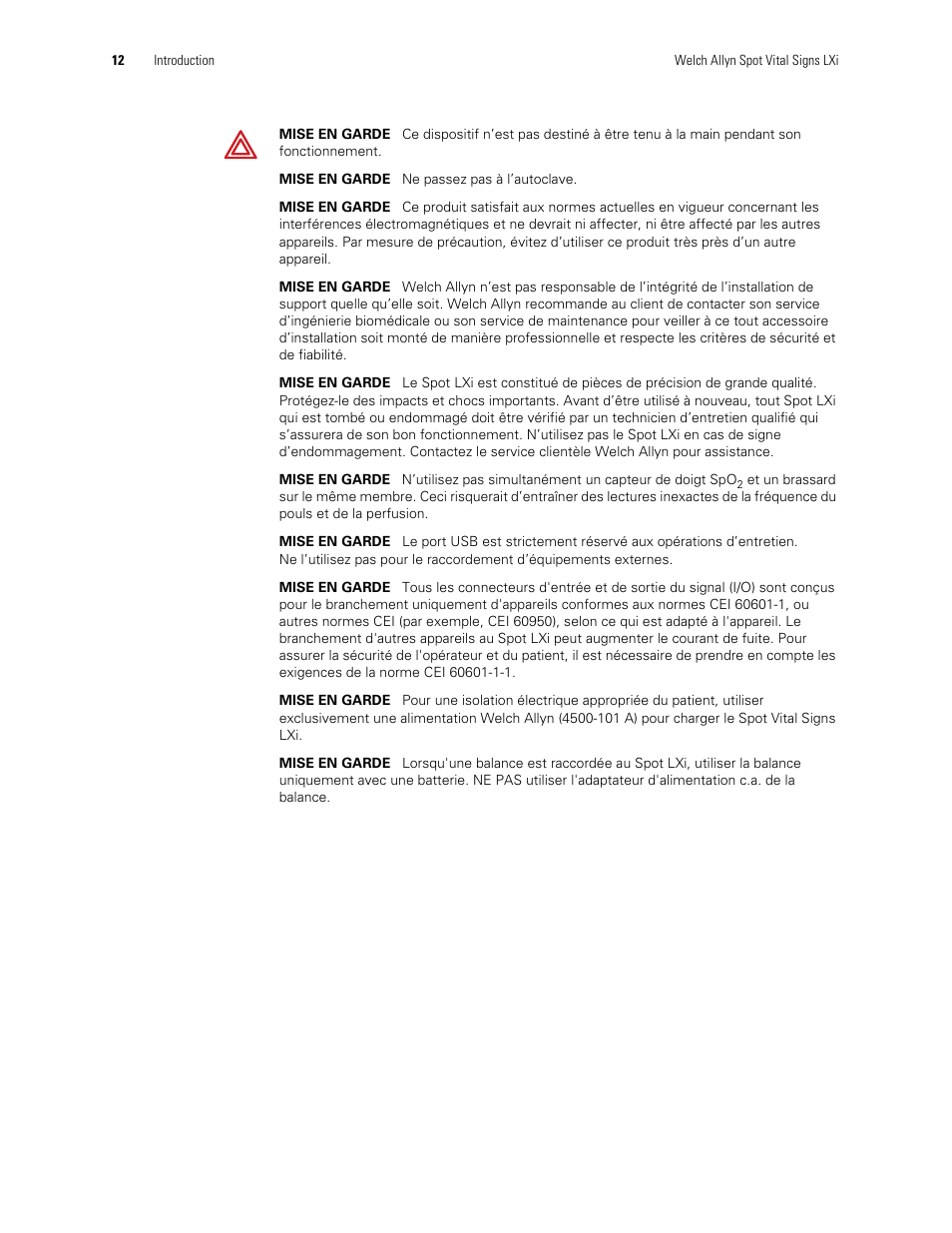 Welch Allyn Spot Vital Signs LXi - User Manual User Manual | Page 22 / 86