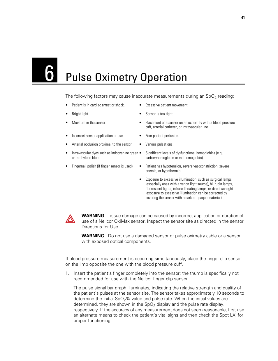 Pulse oximetry operation, 6 - pulse oximetry operation | Welch Allyn Spot Vital Signs LXi - User Manual User Manual | Page 51 / 86