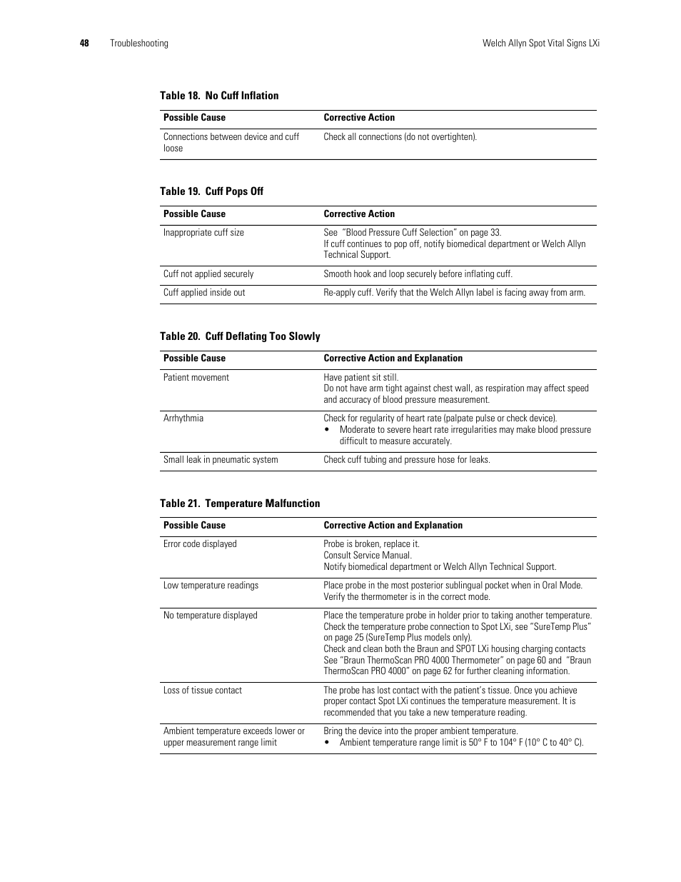 Welch Allyn Spot Vital Signs LXi - User Manual User Manual | Page 58 / 86