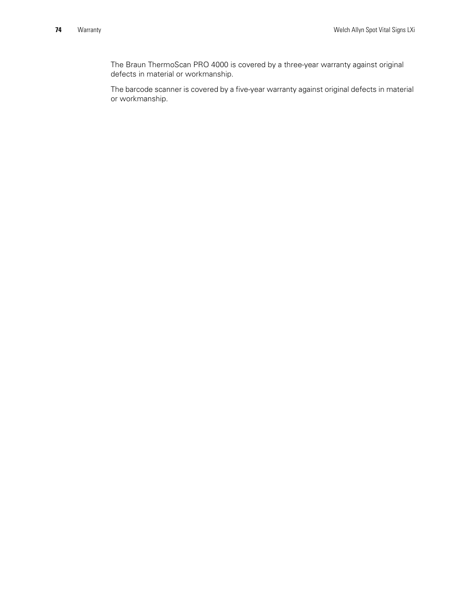 Welch Allyn Spot Vital Signs LXi - User Manual User Manual | Page 84 / 86