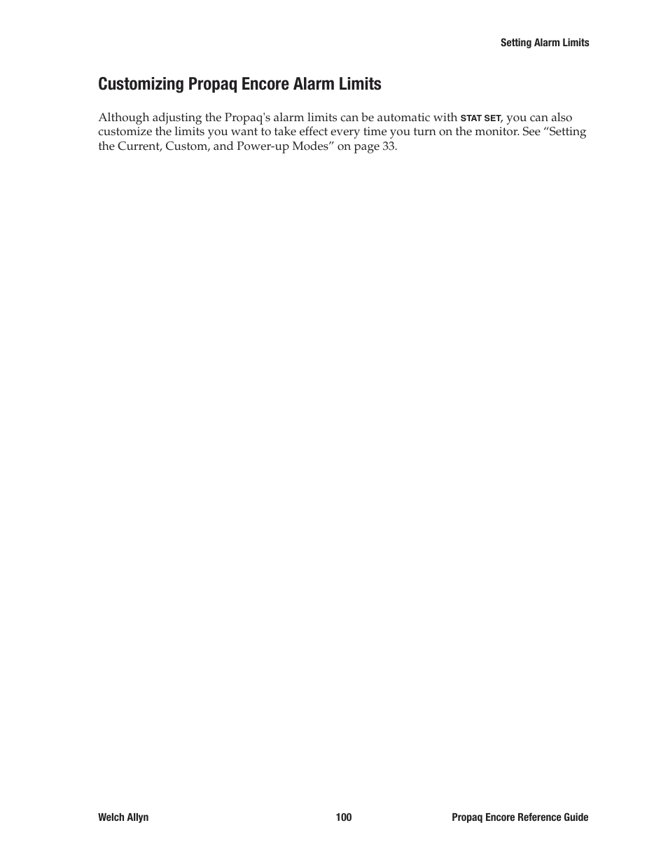 Customizing propaq encore alarm limits | Welch Allyn 20хEL Propaq Encore Vital Signs Monitor - Reference Guide User Manual | Page 100 / 178