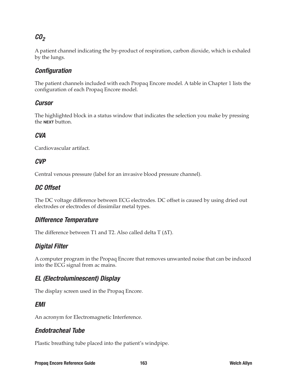 Welch Allyn 20хEL Propaq Encore Vital Signs Monitor - Reference Guide User Manual | Page 163 / 178