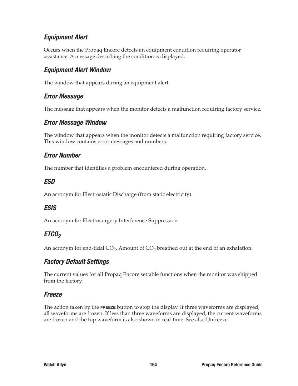 Welch Allyn 20хEL Propaq Encore Vital Signs Monitor - Reference Guide User Manual | Page 164 / 178