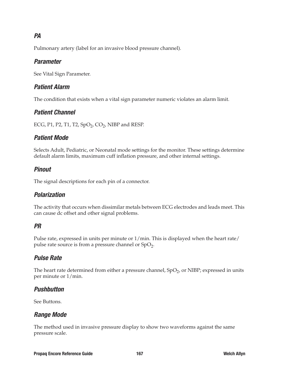 Welch Allyn 20хEL Propaq Encore Vital Signs Monitor - Reference Guide User Manual | Page 167 / 178