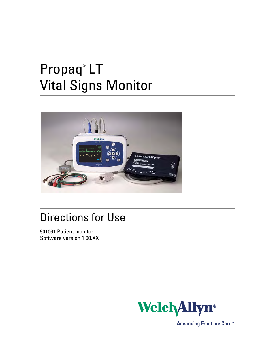 Welch Allyn 901061 Propaq LT Vital Signs Monitor - User Manual User Manual | 196 pages