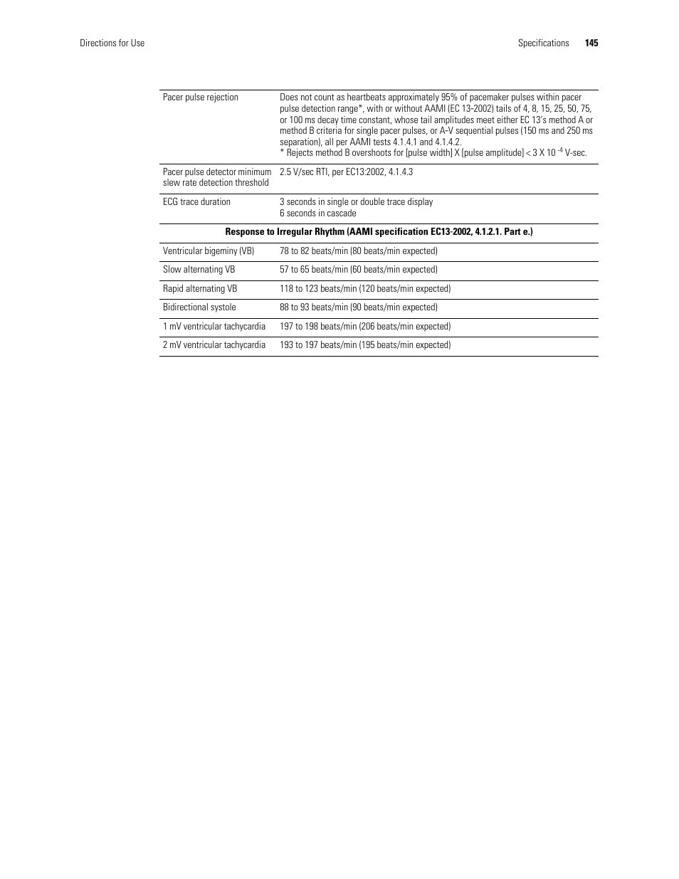Pacer pulse, Rejection | Welch Allyn 901061 Propaq LT Vital Signs Monitor - User Manual User Manual | Page 149 / 196