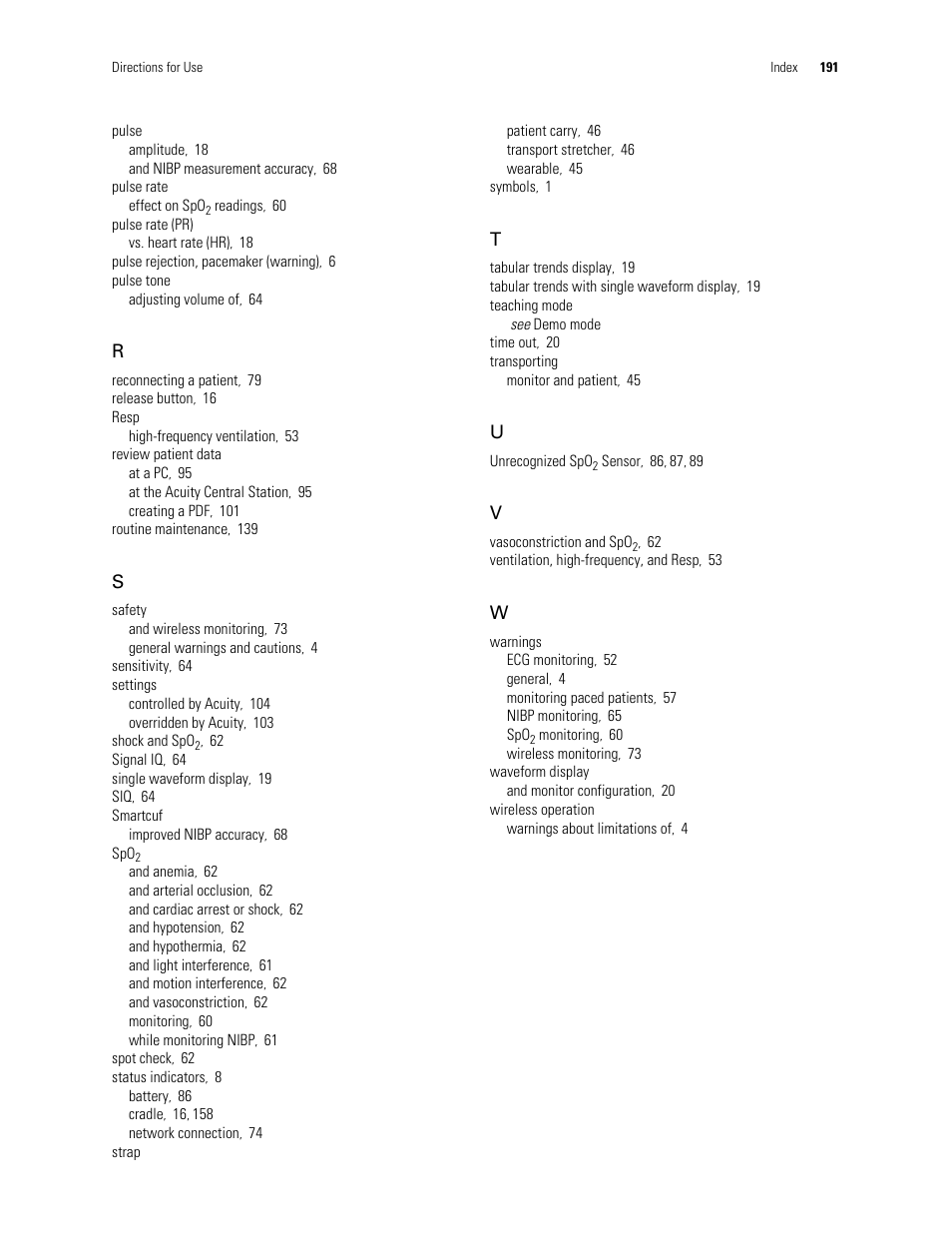 Welch Allyn 901061 Propaq LT Vital Signs Monitor - User Manual User Manual | Page 195 / 196
