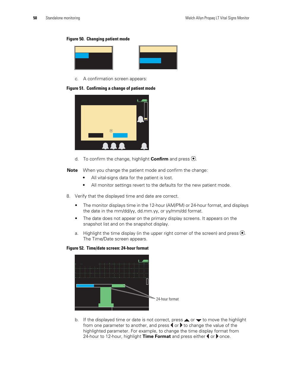 Patient mode | Welch Allyn 901061 Propaq LT Vital Signs Monitor - User Manual User Manual | Page 54 / 196