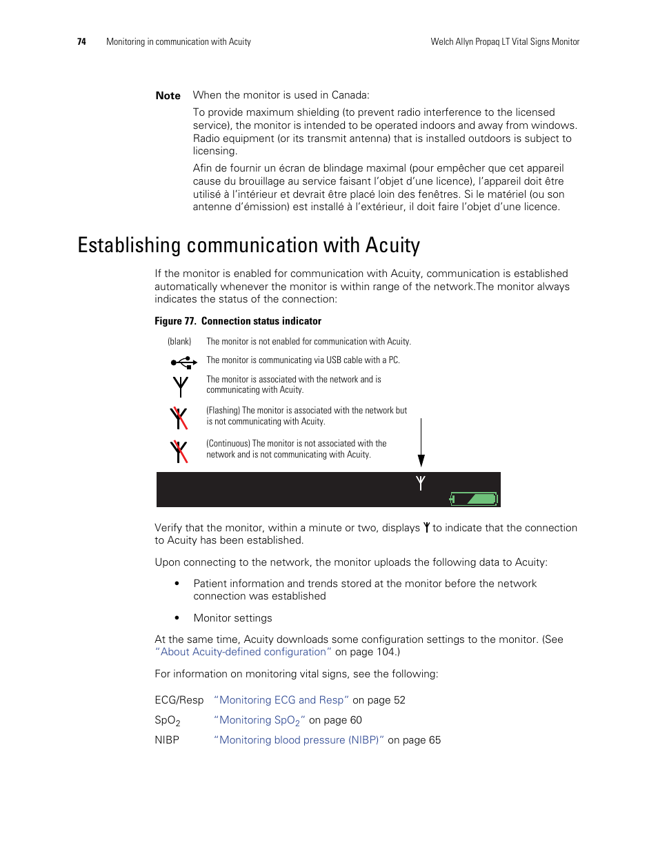 Establishing communication with acuity, Hall, robert e | Welch Allyn 901061 Propaq LT Vital Signs Monitor - User Manual User Manual | Page 78 / 196