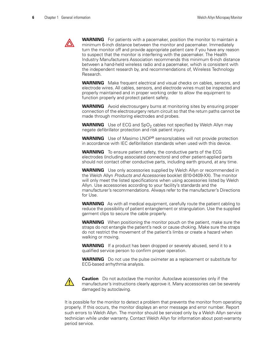 Welch Allyn 408 Micropaq Monitor - User Manual User Manual | Page 10 / 82