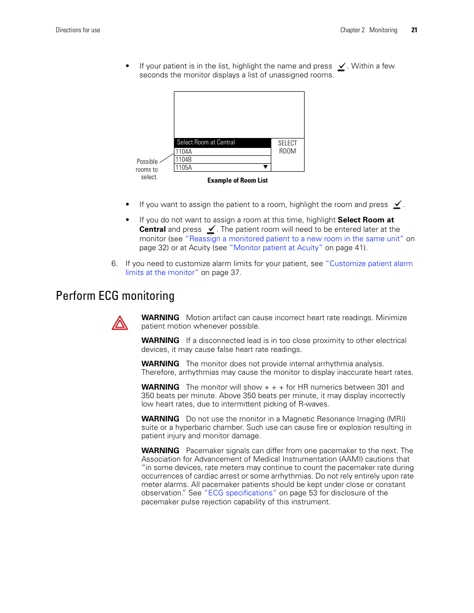 Perform ecg monitoring | Welch Allyn 408 Micropaq Monitor - User Manual User Manual | Page 25 / 82