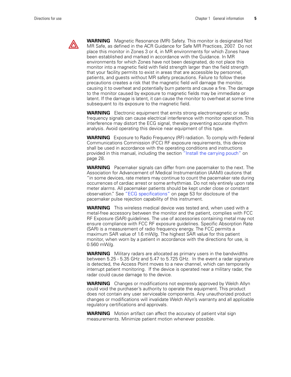 Welch Allyn 408 Micropaq Monitor - User Manual User Manual | Page 9 / 82