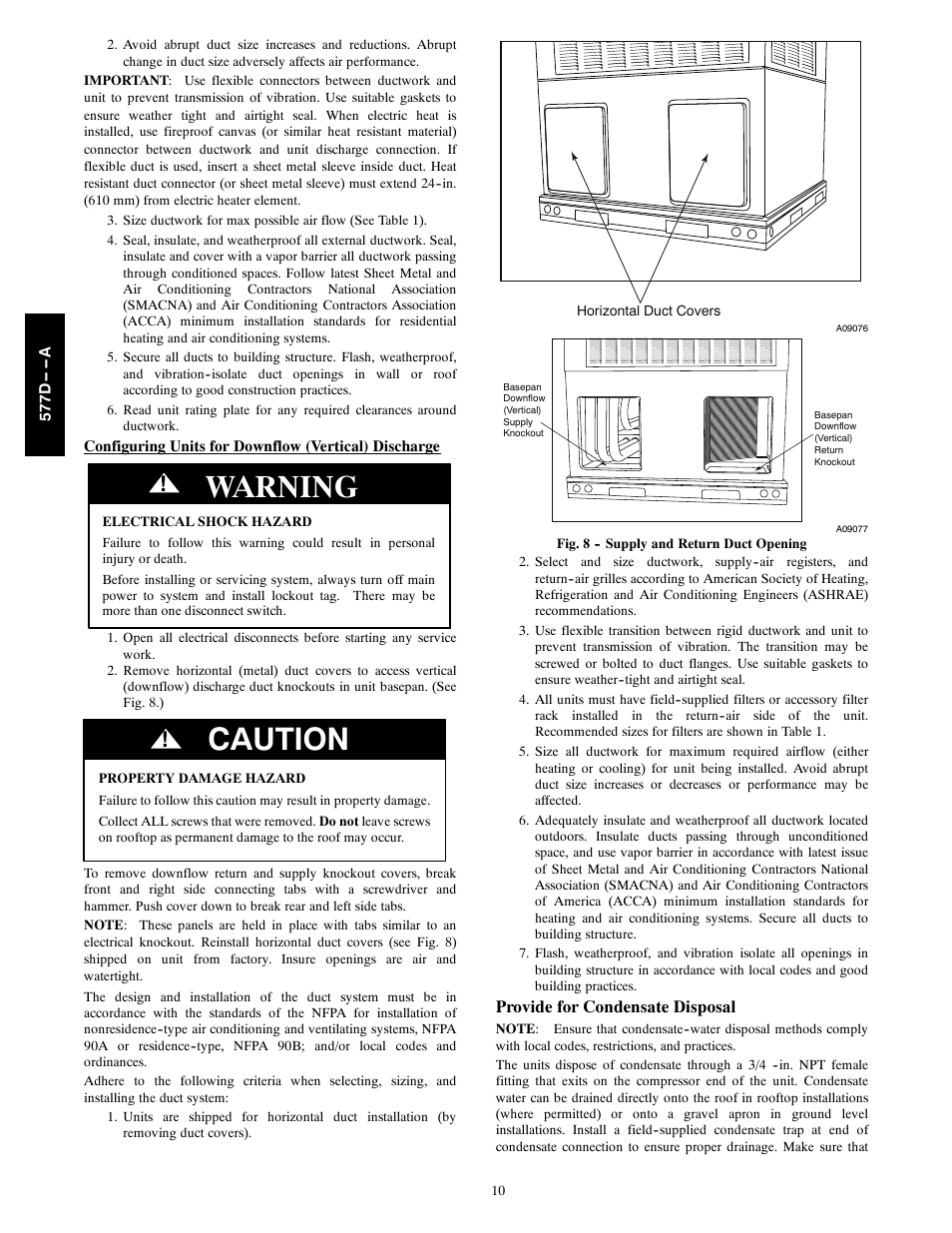 Warning, Caution | Bryant EVOLUTION 577D----A User Manual | Page 10 / 40