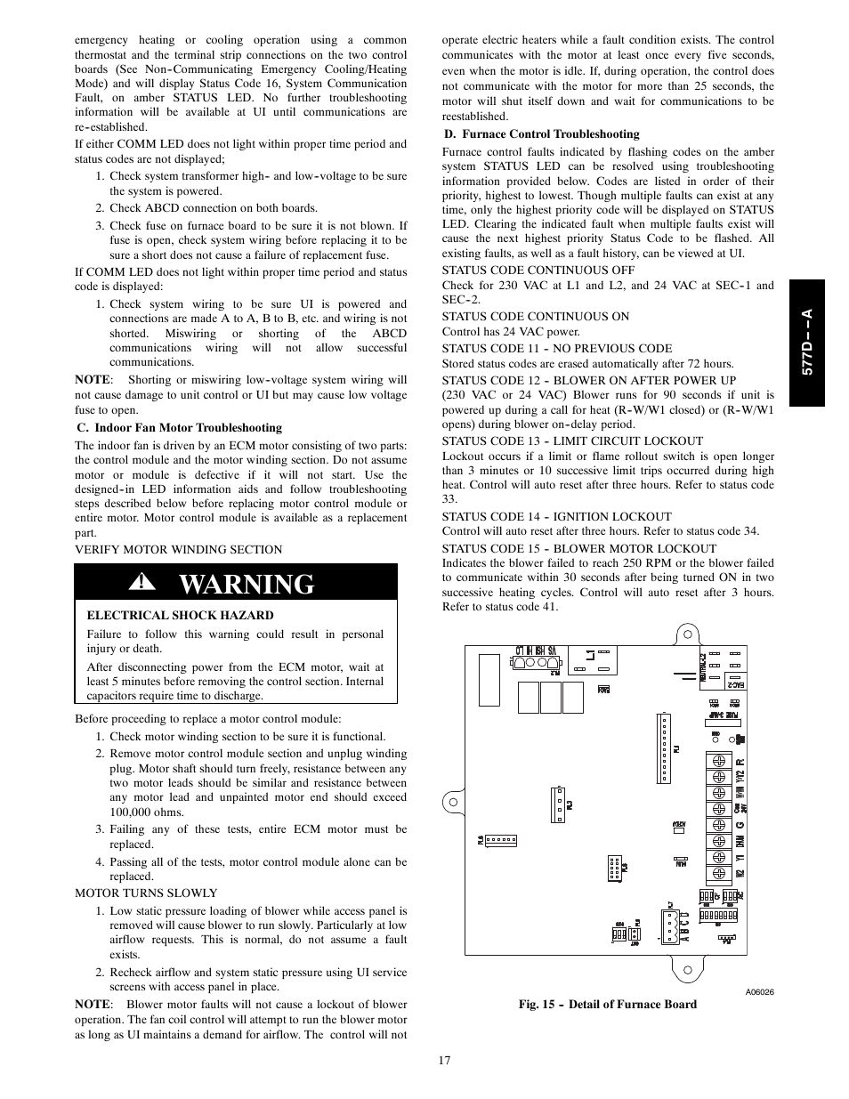 Warning | Bryant EVOLUTION 577D----A User Manual | Page 17 / 40