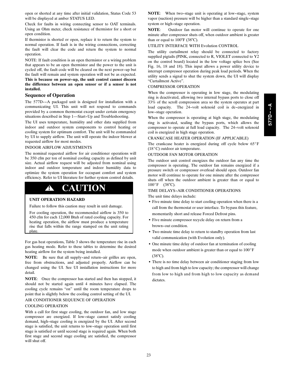 Caution | Bryant EVOLUTION 577D----A User Manual | Page 23 / 40