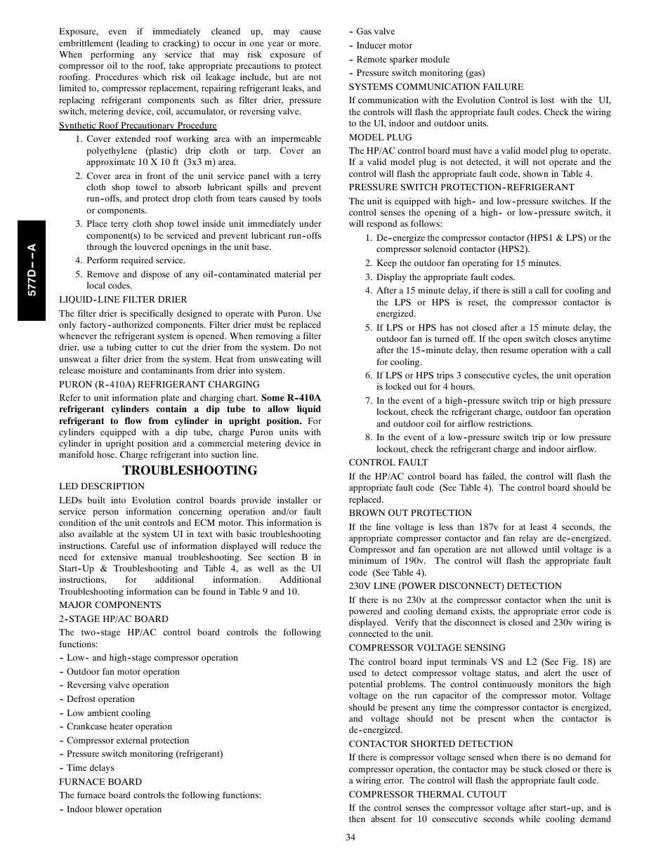 Troubleshooting | Bryant EVOLUTION 577D----A User Manual | Page 34 / 40