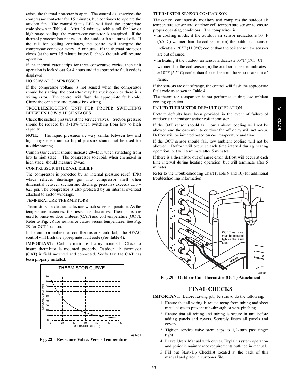 Final checks, 577d -- -- a | Bryant EVOLUTION 577D----A User Manual | Page 35 / 40