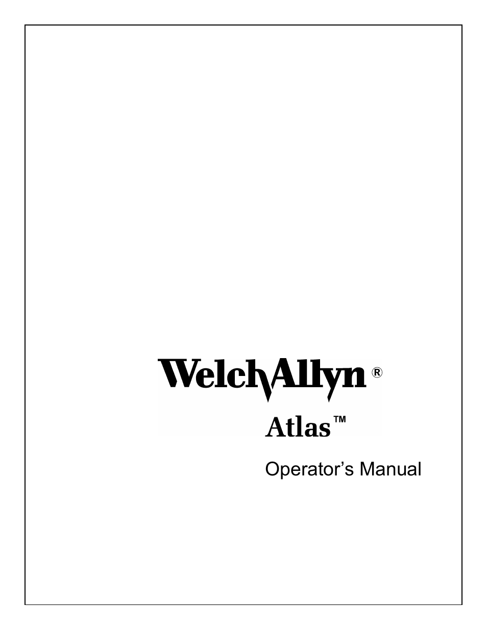 Welch Allyn Atlas Monitor - User Manual User Manual | 108 pages