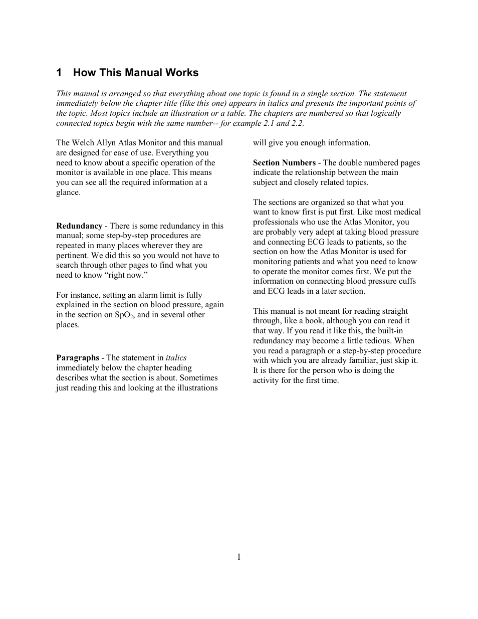 1 how this manual works | Welch Allyn Atlas Monitor - User Manual User Manual | Page 13 / 108