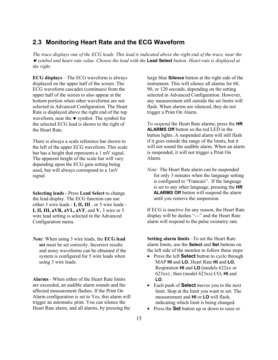 3 monitoring heart rate and the ecg waveform | Welch Allyn Atlas Monitor - User Manual User Manual | Page 27 / 108