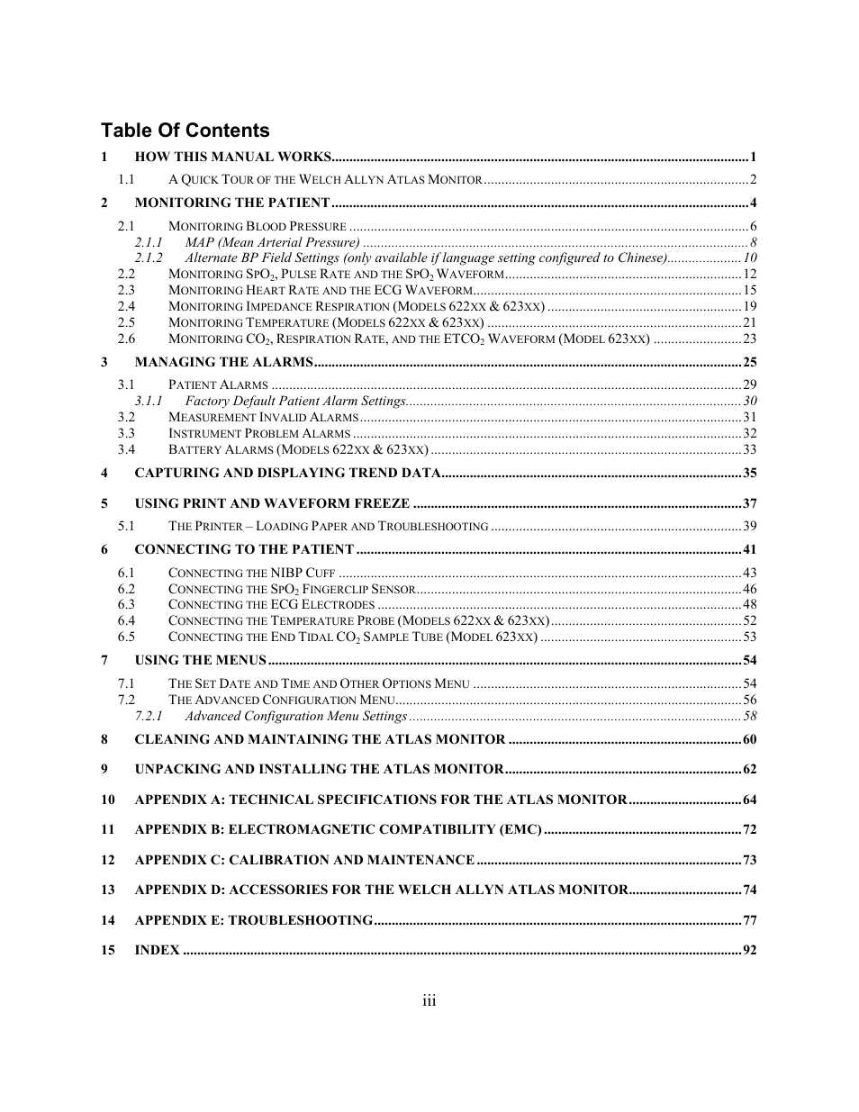 Welch Allyn Atlas Monitor - User Manual User Manual | Page 3 / 108