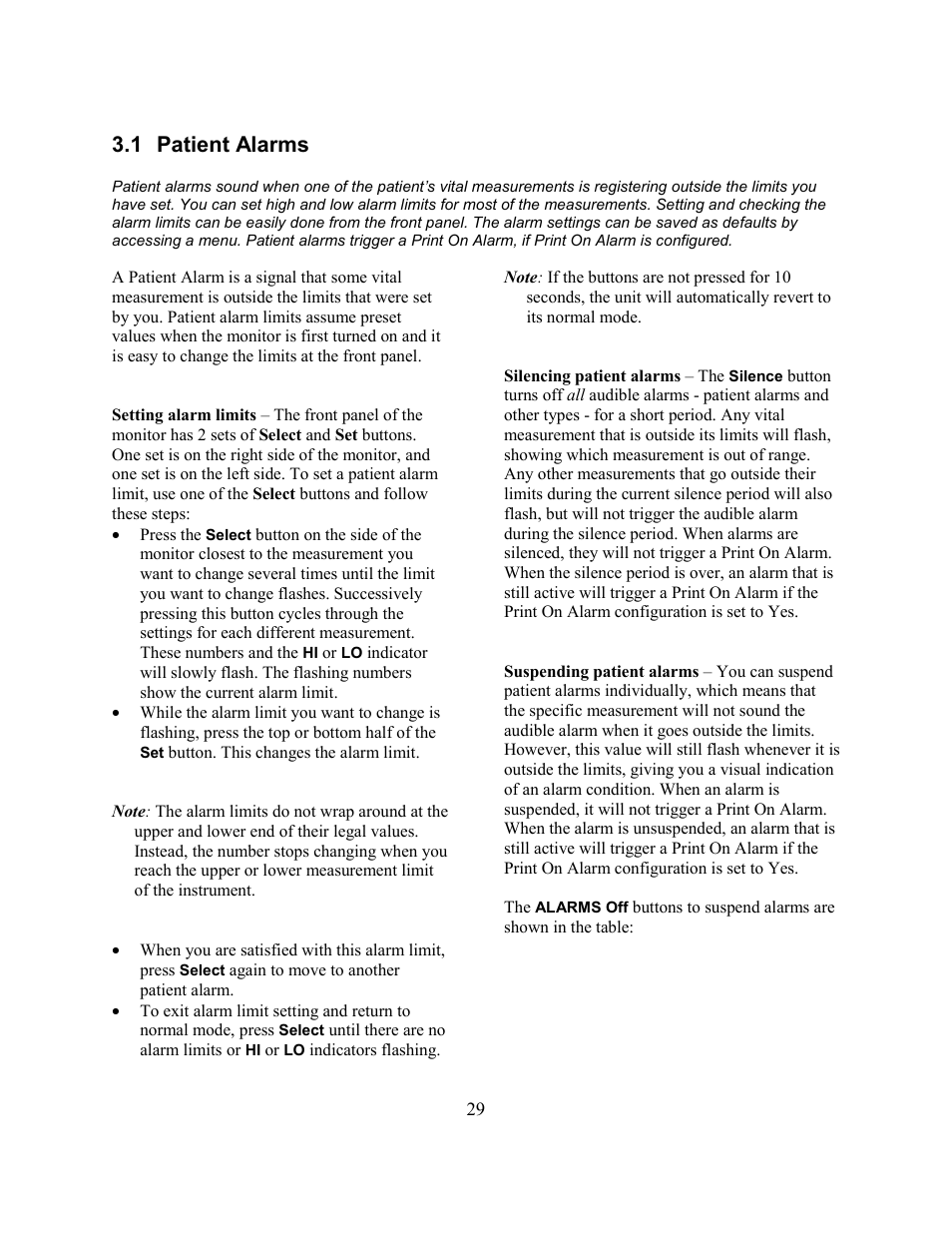 1 patient alarms | Welch Allyn Atlas Monitor - User Manual User Manual | Page 41 / 108