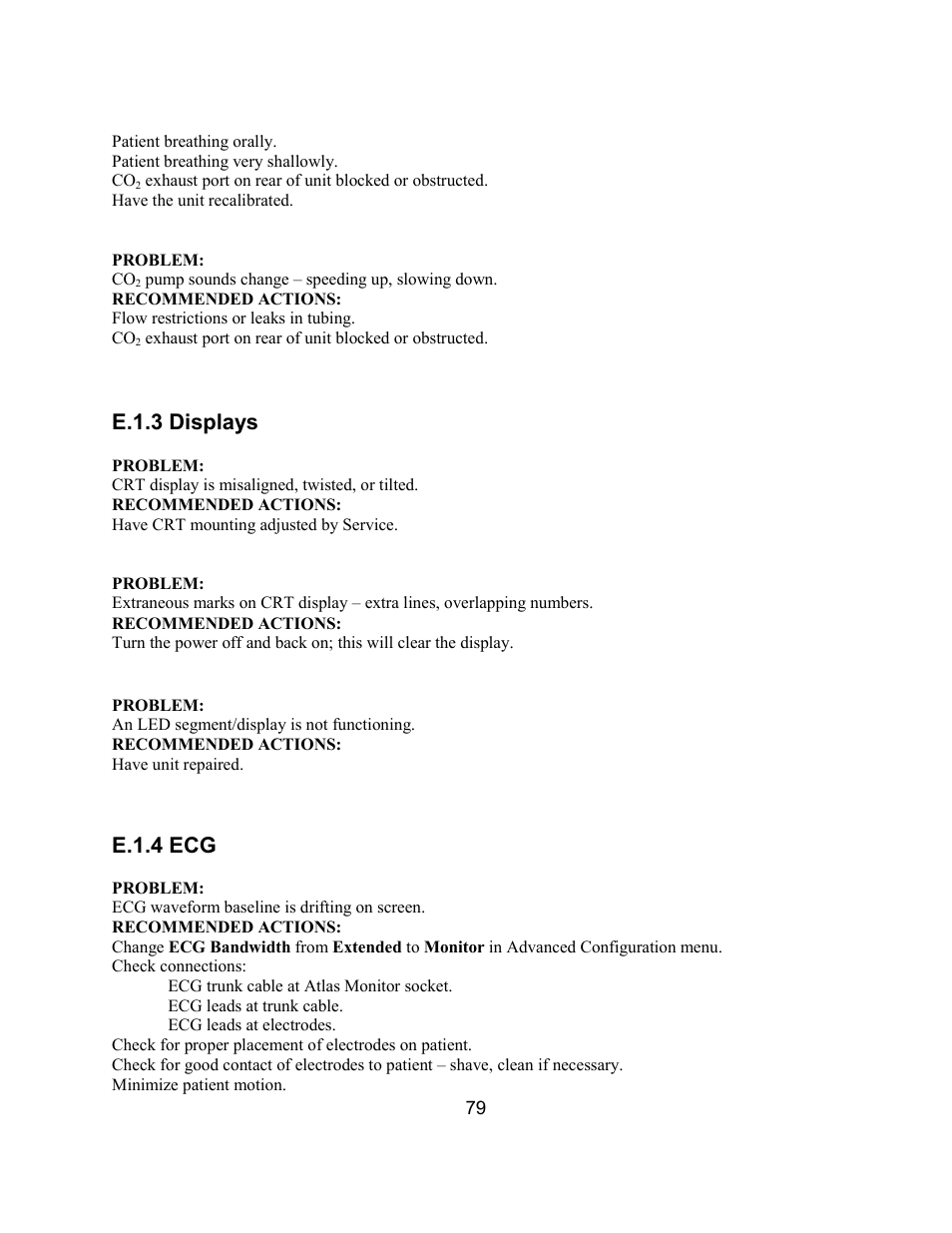 E.1.3 displays, E.1.4 ecg | Welch Allyn Atlas Monitor - User Manual User Manual | Page 91 / 108