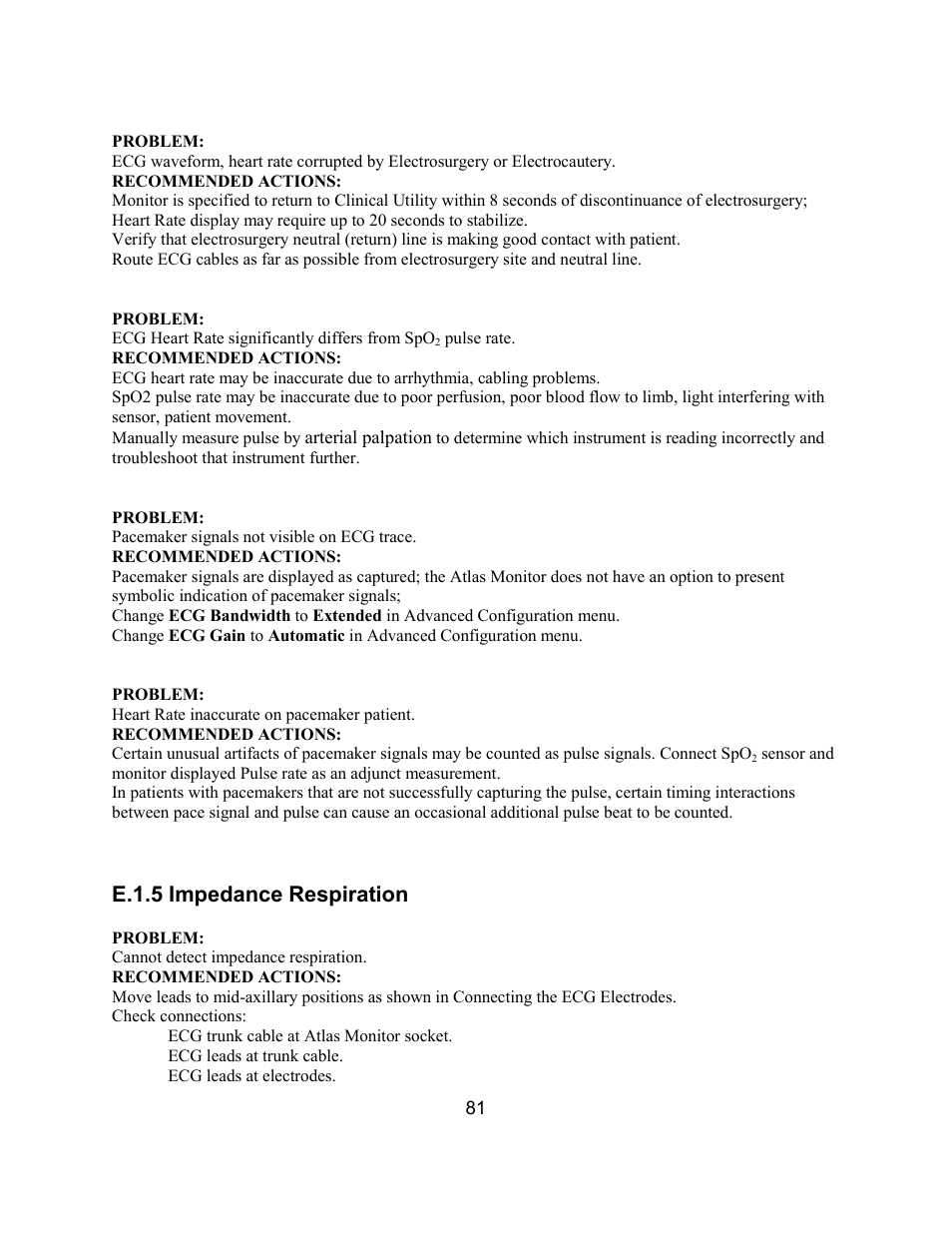 E.1.5 impedance respiration | Welch Allyn Atlas Monitor - User Manual User Manual | Page 93 / 108