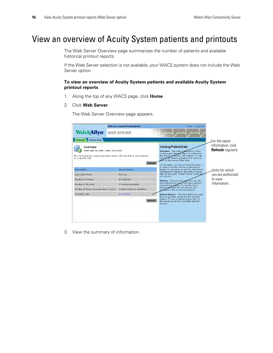 Welch Allyn Connectivity Server - User Manual User Manual | Page 20 / 96