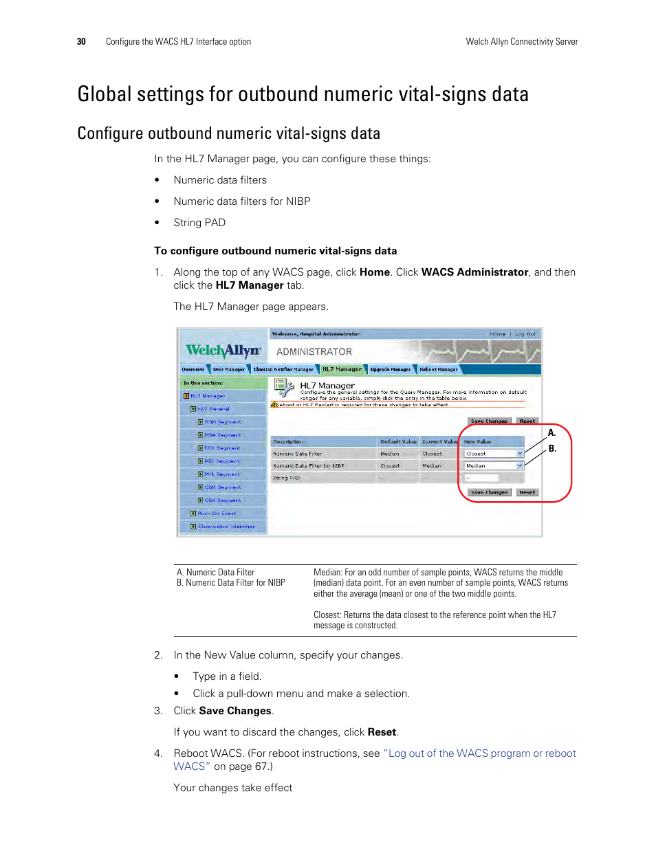 Configure outbound numeric vital-signs data | Welch Allyn Connectivity Server - User Manual User Manual | Page 34 / 96