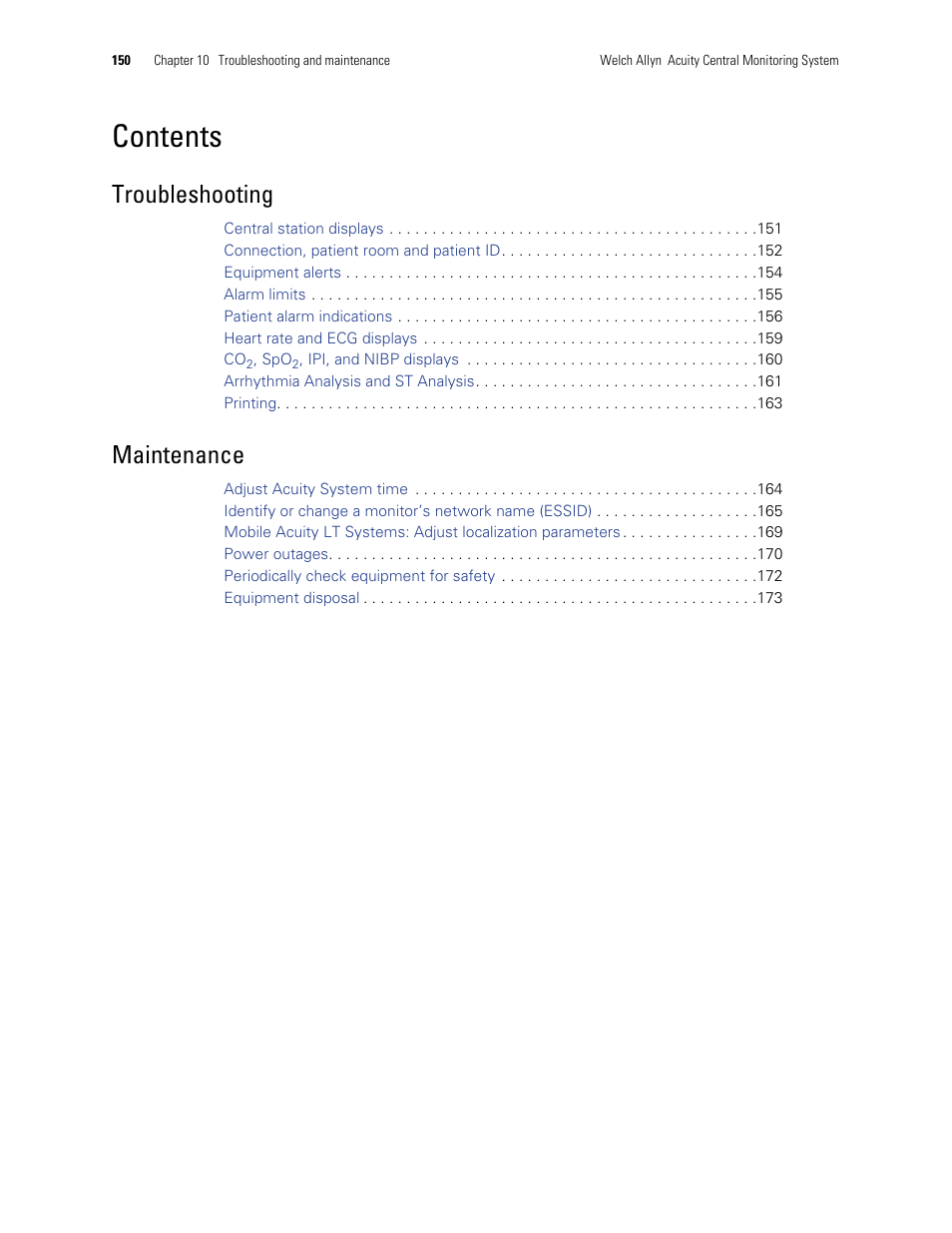 Welch Allyn Acuity and Mobile Acuity LT Central Monitoring Systems - User Manual User Manual | Page 154 / 214
