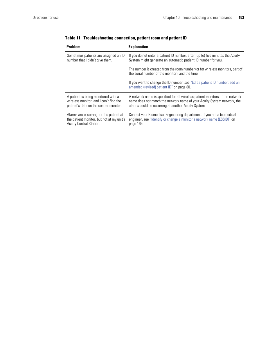 Welch Allyn Acuity and Mobile Acuity LT Central Monitoring Systems - User Manual User Manual | Page 157 / 214